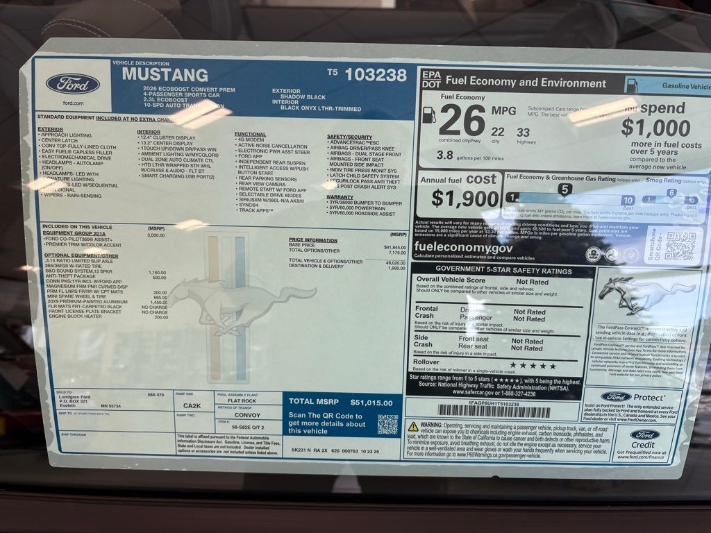 2026 Ford Mustang EcoBoost Premium